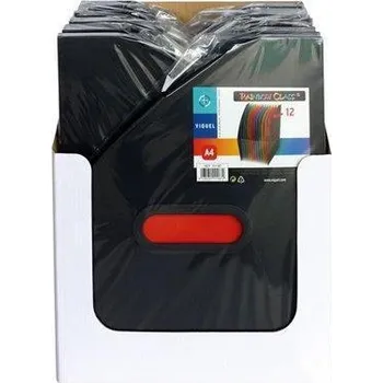 Archivační box Viquel Stojan na časopisy s přihrádkami Rainbow Class, černá, 12 částí, PP, VIQUEL 13668