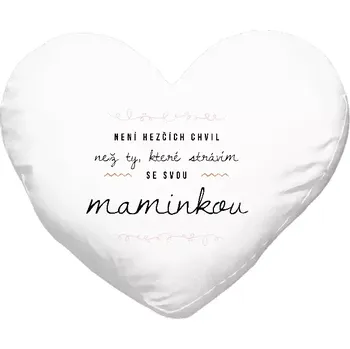 Polštář Polštář srdce 40x35 cm Není hezčích chvil, než ty, které strávím se svou maminkou