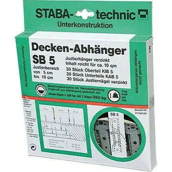 Staba Stropní závěs na desky SB5, nastavitelný 5–10 cm, 30 ks&nbsp;21705530