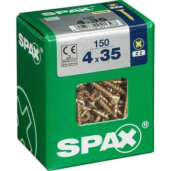 Vrut Spax Yellox Univerzální vrut, ø 4 × 35 mm, drážka: PZ 2, 150 ks 4081020400357