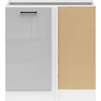 BRW Junona Line Tafla rohová skříňka BBL DNW/100/82 P, bílá/světle šedý lesk