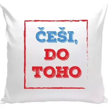 Polštář Polštář bílý 40x40 cm Češi, do toho!