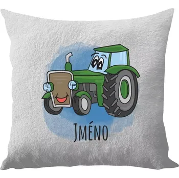 Polštář Polštář bílý 40x40 cm - dlouhý chlup Traktor