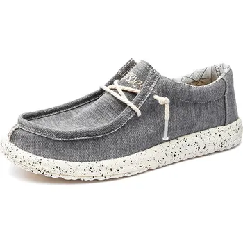 Pánské mokasíny Letní prodyšné boty casual pánské tenisky plátěné Barva: Šedá, Velikost: 40