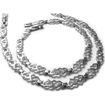 Souprava šperků Steel Jewelry Set řetízek a náramek srdičkový z chirurgické oceli SET140901 dárkové balení zdarma