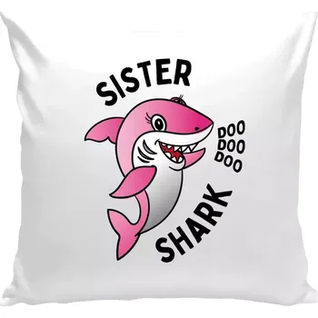 Polštář Polštář bílý 40x40 cm Sister Shark