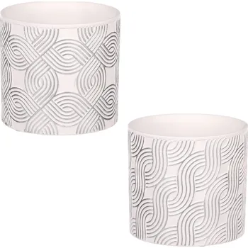 Stojan na květiny Autronic Obal keramický, barva stříbrná. Mix 2 druhů. Cena za 1 ks - BCO1031 SIL