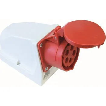Elektrická zásuvka Průmyslová zásuvka nástěnná, 5 pólů, IP44, 16 A UI 416-6 S + RU