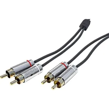 Audio kabel CROMO Kabel 2x cinch(M) - 2x cinch(M), audio, zlacené konektory, 1m (35345) - 11.43.4381