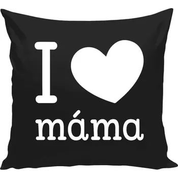Polštář Polštář černý 40x40 cm I love máma