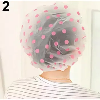 Sprchovací čepice Čepice do sprchy | koupací čepice s puntíky - Růžová