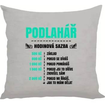 Polštář Polštář lněný 40x40 cm Hodinová sazba - podlahář