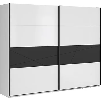 Šatní skříň BRW FORN šatní skříň SZF/270, bílý lesk/černý mat