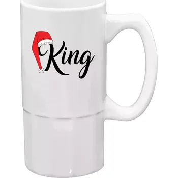 Sklenice Vánoční půllitr - Vánoční čepice - King - 500 ml