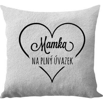 Polštář Polštář bílý 40x40 cm - dlouhý chlup Mamka na plný úvazek