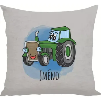 Polštář Polštář lněný 40x40 cm Traktor