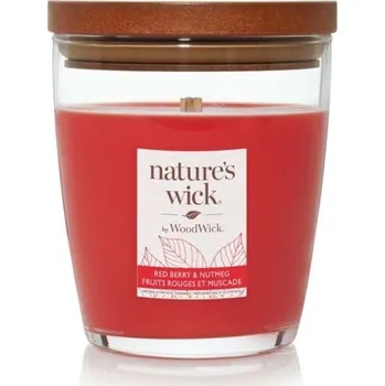 Svíčka Nature's Wick by WoodWick Vonná svíčka Redberry & Nutmeg, červené bobule, muškátový oříšek, 284 g 38646
