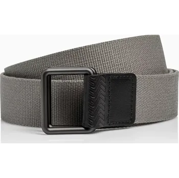 Opasek PORSCHE DESIGN Casual Double Ring Buckle Belt Módní ležérní pásek s dvojitou kroužkovou přezkou šedý šířka 4 cm (Tkaný opasek s koženými detaily Porsche Design s dvojitou kroužkovou přezkou pro nastavení délky.)