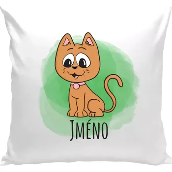 Polštář Polštář bílý 40x40 cm Kočička