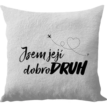 Polštář Polštář bílý 40x40 cm - dlouhý chlup Jsem její dobrodruh