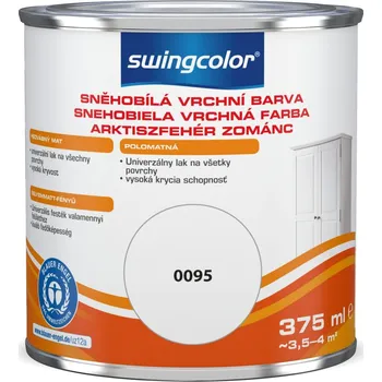 barva na zeď Swingcolor Bílý email, sněhobílý, polomatný, 375 ml&nbsp;6168 375ML 0095