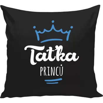 Polštář Polštář černý 40x40 cm Taťka princů