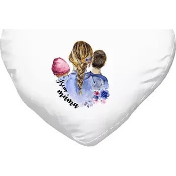 Polštář Polštář srdce 40x35 cm Jsem máma - holčička a kluk