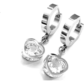 Náušnice Steel Jewelry Náušnice srdce z chirurgické oceli NS150312 dárkové balení zdarma