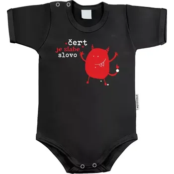 Kojenecký body Dětské body s krátkým rukávem Čert je slabé slovo