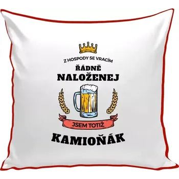 Polštář Polštář barevný 32x32 cm Z hospody se vracím - Kamioňák