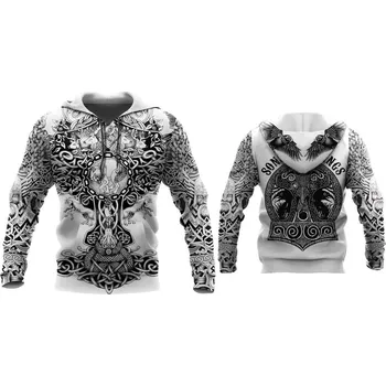 Pánská mikina Mikina s originálním potiskem 3D řetězy, kovová zboj, Tattoo Velikost: 7XL, Barva (Varianta): Mikina s kapucí