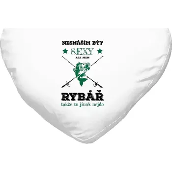 Polštář Polštář srdce 40x35 cm Nesnáším být sexy, ale jsem rybář