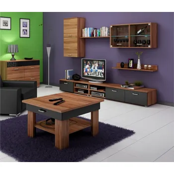 Konferenční stolek Konferenční stolek SANGOLE, švestka wallis/černý lesk, 5 let záruka + vyzvednutí ZDARMA