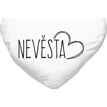 Polštář Polštář srdce 40x35 cm Nevěsta - kreslené - srdce