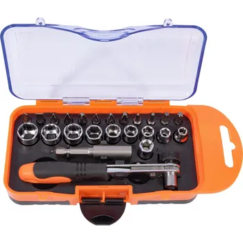 STAVTOOL Sada bitů a hlavic s ráčnou 1/4” 23 dílů