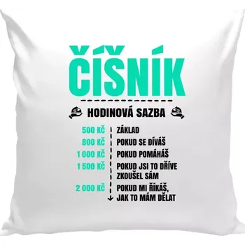 Polštář Polštář bílý 40x40 cm Hodinová sazba - číšník