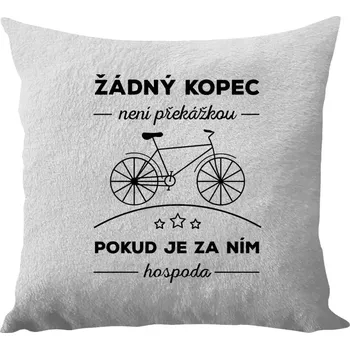 Polštář Polštář bílý 40x40 cm - dlouhý chlup Žádný kopec není překážkou, pokud je za ním hospoda
