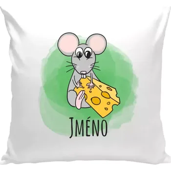 Polštář Polštář bílý 40x40 cm Myška