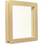 Průzorové okénko, čtvercové, MDF, běžné sklo, 30 × 30 cm, béžové B409S2CUB