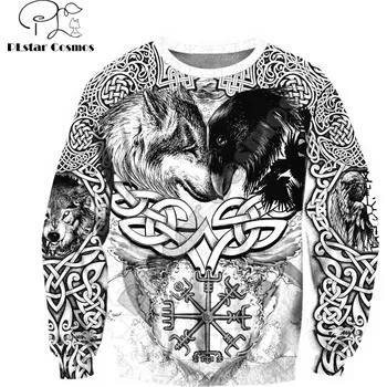 Pánská mikina Mikina s 3D potiskem Vlk a Havran Wolf Raven Velikost: L, Barva (Varianta): Mikina