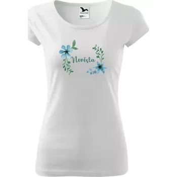 Dámské tričko Dámské tričko Malfini Pure Nevěsta - modré květiny