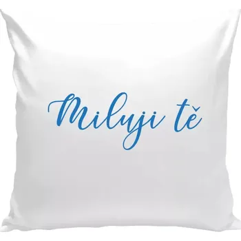 Polštář Polštář bílý 40x40 cm Miluji tě - nápis
