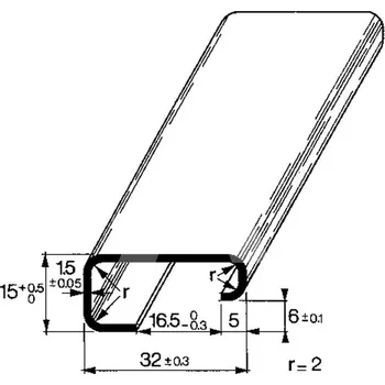 Rozvaděč SCHMACHTL Lišta DIN 32x15 neperforovaná pozink pasivovaná 2000mm PR-TS 32