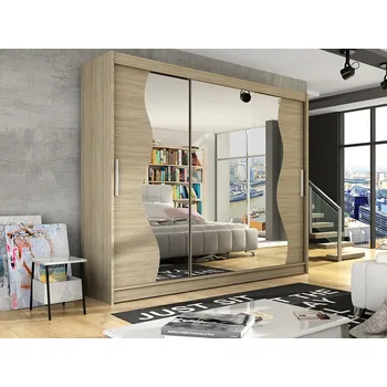 Šatní skříň Šatní skříň ANDE S, dub sonoma/zrcadlo +možnost VÝNOSU + vyzvednutí ZDARMA