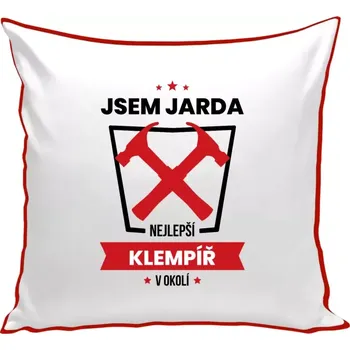 Polštář Polštář barevný 32x32 cm Nejlepší v okolí - klempíř