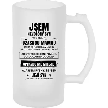 Sklenice Půllitr pro syna - Mámin nevděčný syn - matný