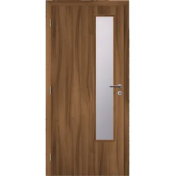 Interiérové dveře Solodoor Interiérové dveře L2 sklo, 80 L, 850 × 1985 mm, fólie, levé, ořech královský, prosklené 11040500820