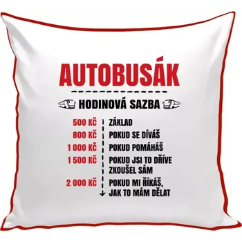 Polštář Polštář barevný 32x32 cm Hodinová sazba - autobusák