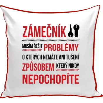 Polštář Polštář barevný 32x32 cm Musím řešit problémy - zámečník