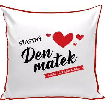 Polštář Polštář barevný 32x32 cm Šťastný den matek - mám tě ráda mami